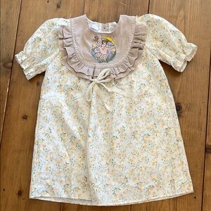 Yellow Cream Babydoll Mini Dress with Puff Sleeves
